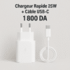 Chargeur Rapide 25W + Câble USB-C