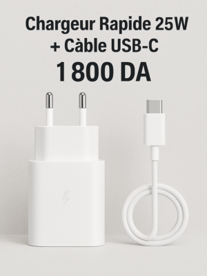 Chargeur Rapide 25W + Câble USB-C