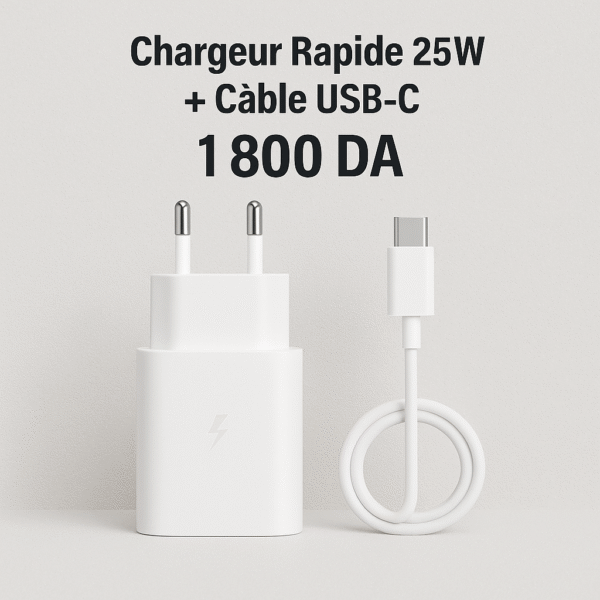 Chargeur Rapide 25W + Câble USB-C